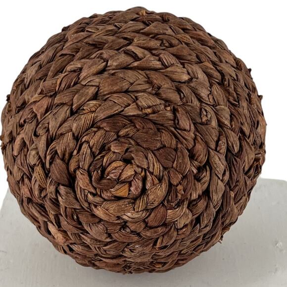 Decorative Orb Ball Woven Natural Fibers Home Decor Accent Bowl Filler - Picture 4 of 5